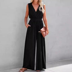 Chic V-Neck Sleeveless Jumpsuit for Every Occasion - Trendy Mix