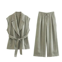 Elegant Vest Suit with Vintage Pants - Trendy Mix