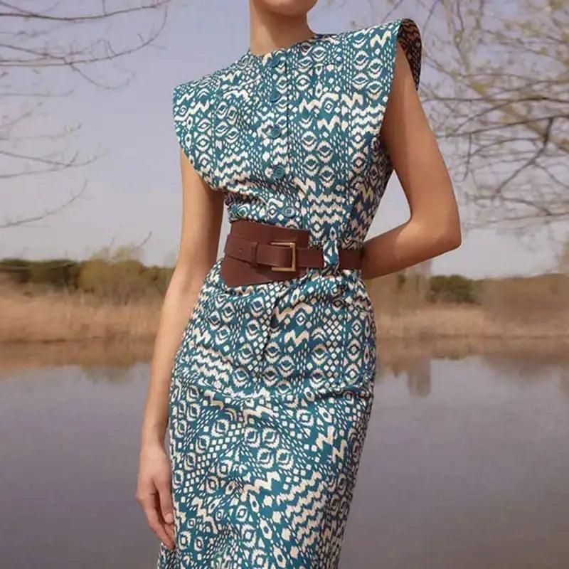 Ethnic Blue Summer long Dress - Trendy Mix