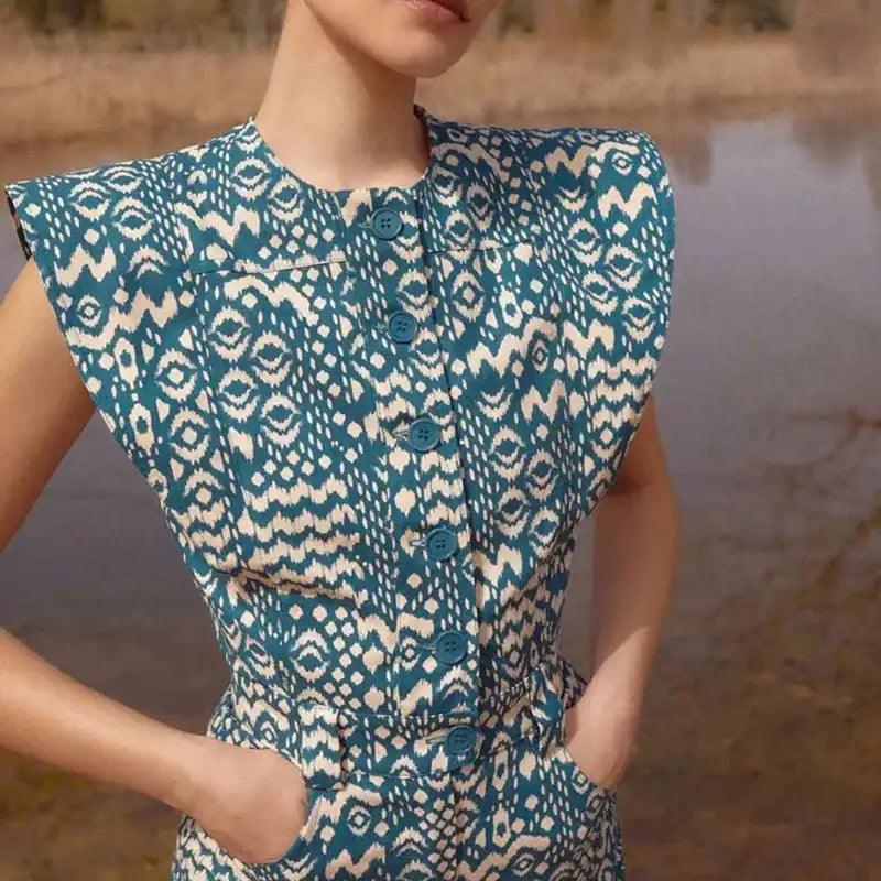 Ethnic Blue Summer long Dress - Trendy Mix