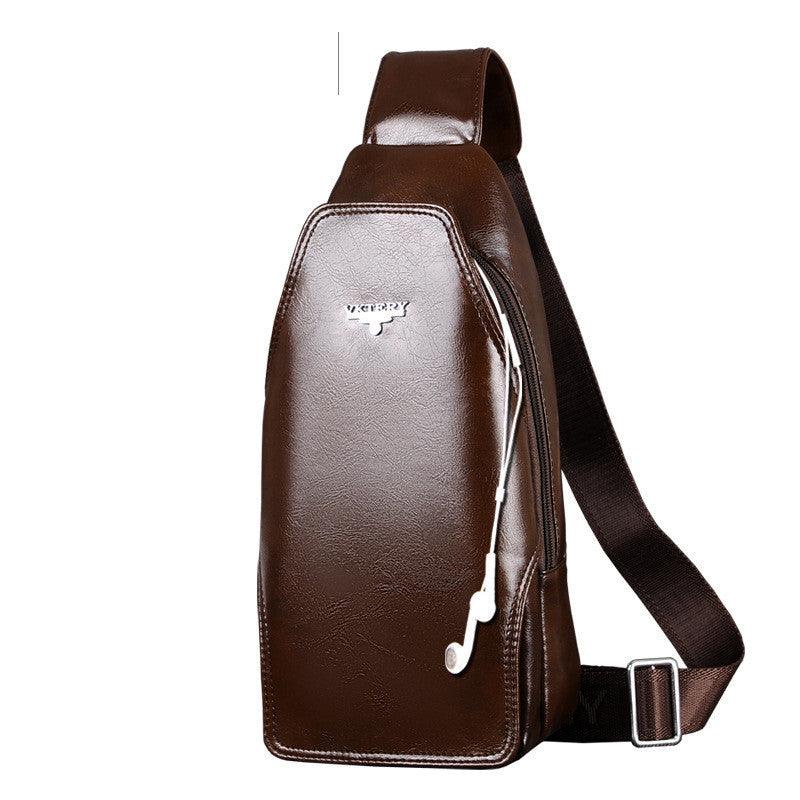 Modern Anti-Theft Leather Crossbody Bag for Men - Trendy Mix