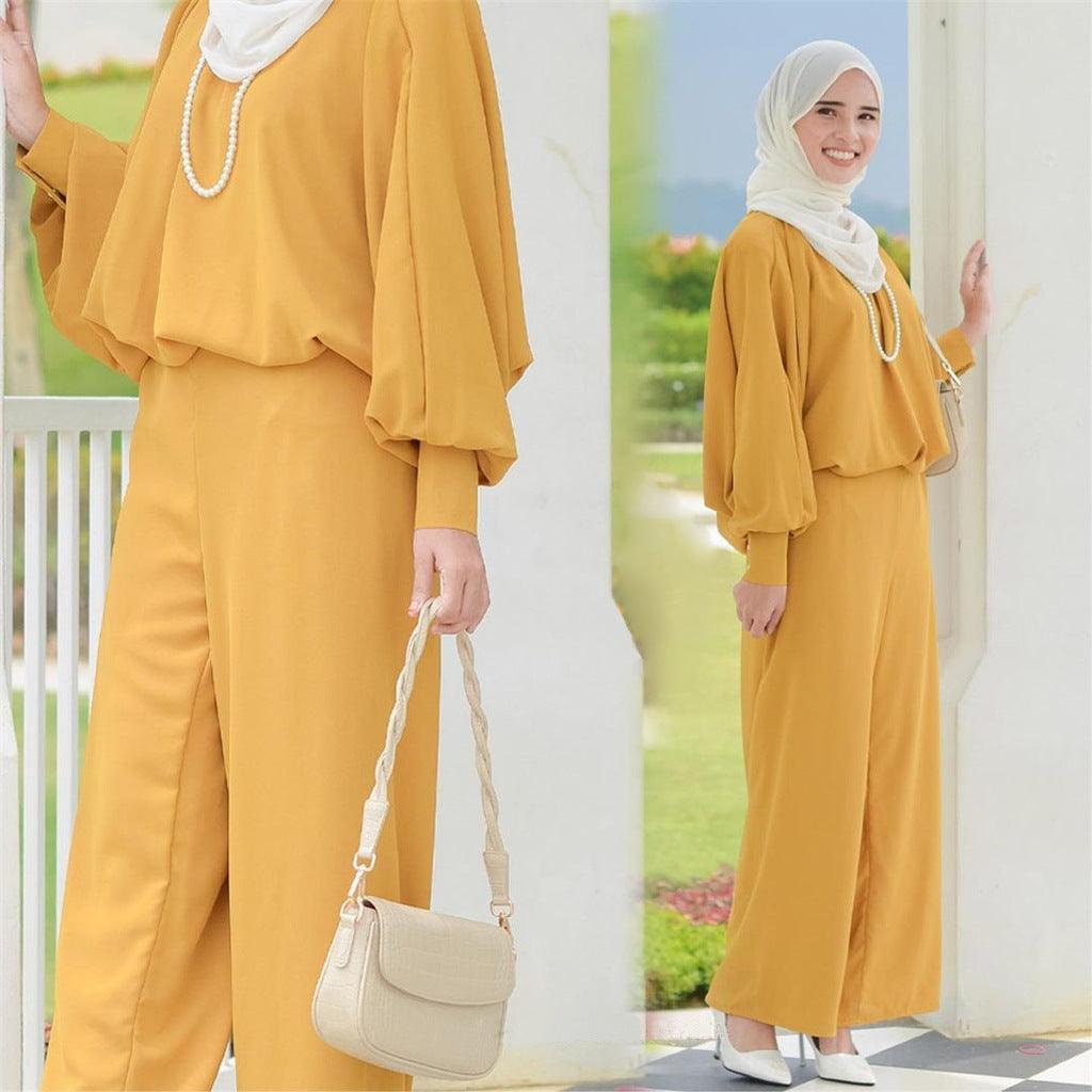 Modest Malaysian Two-Piece Lounge Set for Women - Trendy Mix