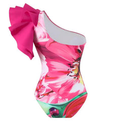 Stylish European and American Floral One-Piece Swimsuit - Trendy Mix