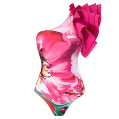 Stylish European and American Floral One-Piece Swimsuit - Trendy Mix