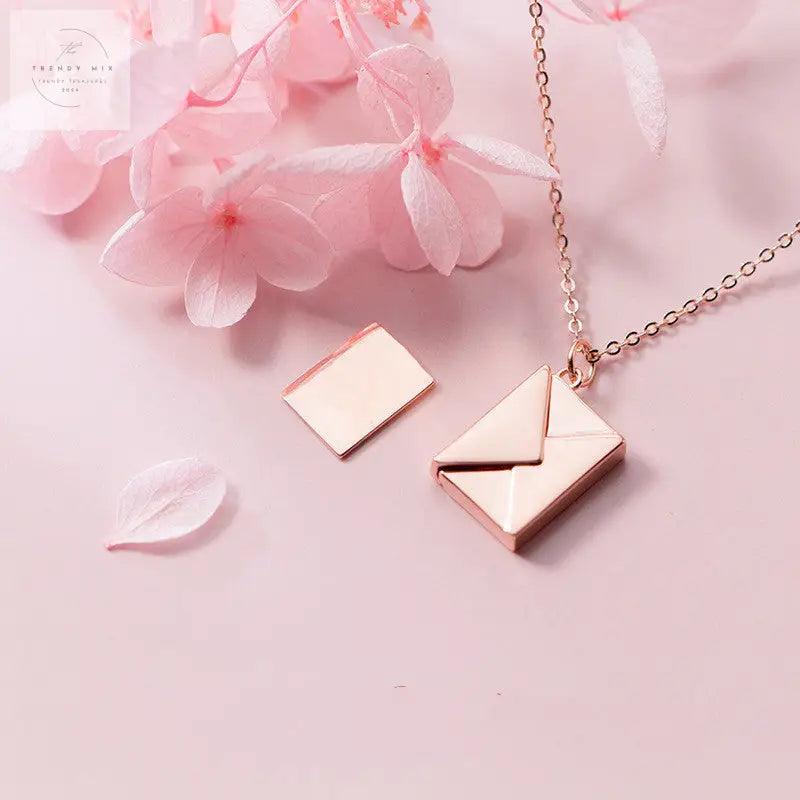 Envelope Letter Pendant Necklace for Women - Perfect Fashion Jewelry Gift for Girlfriends - Trendy Mix