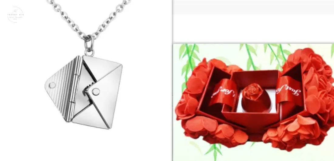 Envelope Letter Pendant Necklace for Women - Perfect Fashion Jewelry Gift for Girlfriends - Trendy Mix