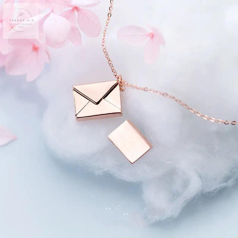 Envelope Letter Pendant Necklace for Women - Perfect Fashion Jewelry Gift for Girlfriends - Trendy Mix