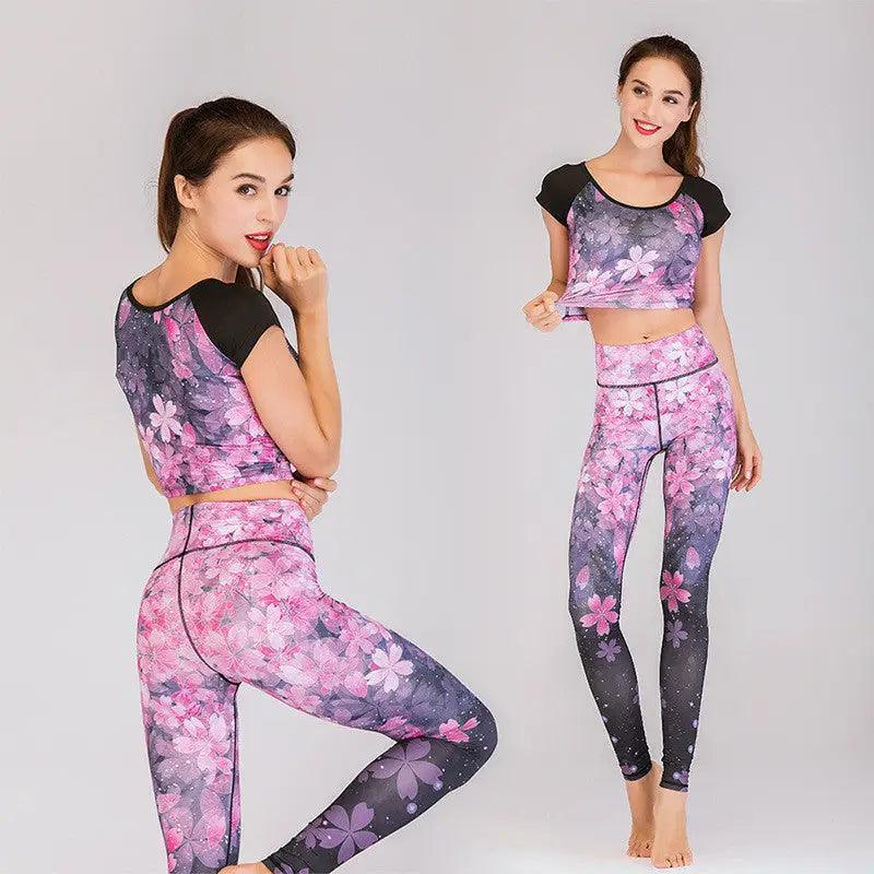 Fashion Printed Yoga Clothes Suit Women - Trendy Mix