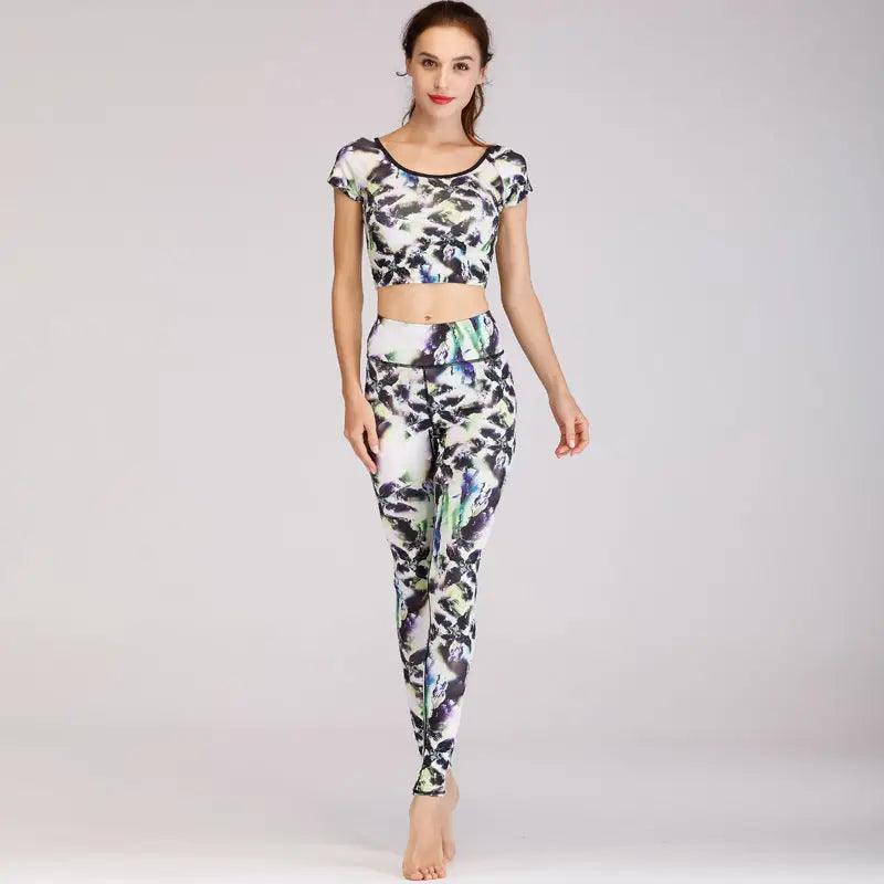 Fashion Printed Yoga Clothes Suit Women - Trendy Mix