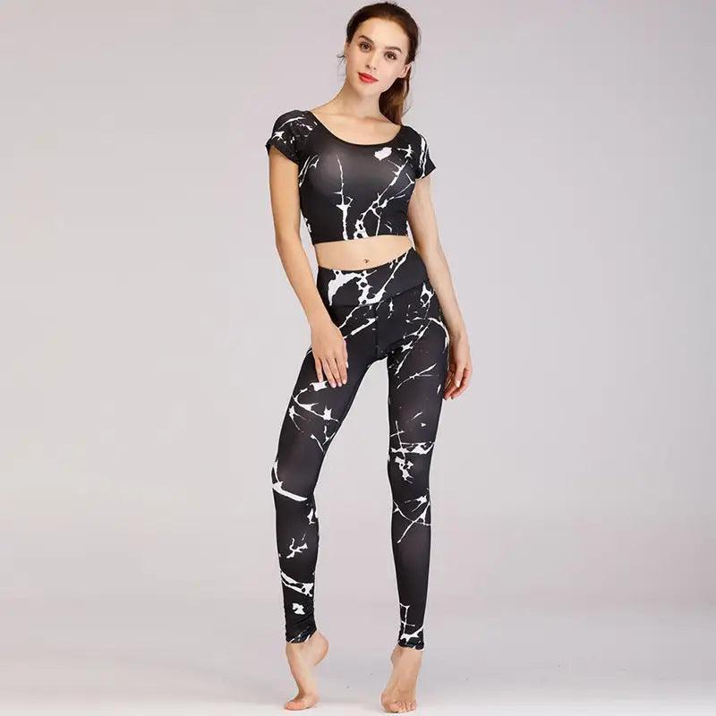 Fashion Printed Yoga Clothes Suit Women - Trendy Mix