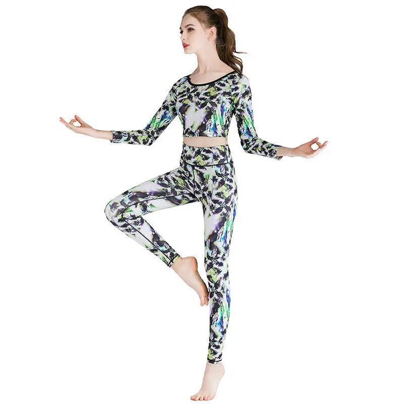 Fashion Printed Yoga Clothes Suit Women - Trendy Mix