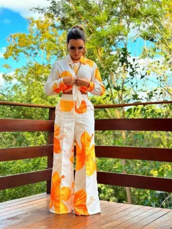 Floral Elegance Two-piece Set - Trendy Mix