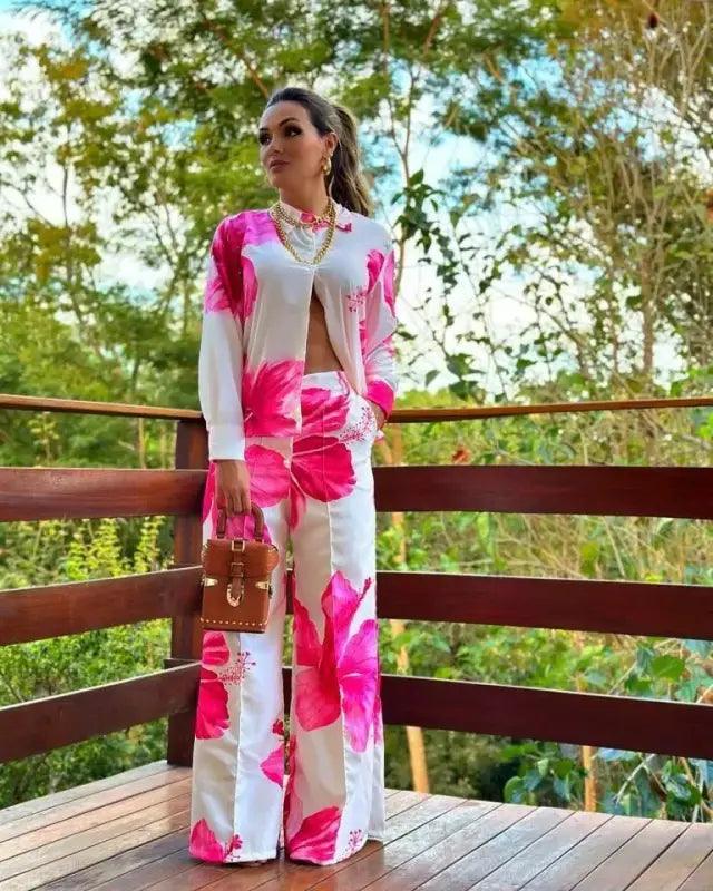 Floral Elegance Two-piece Set - Trendy Mix