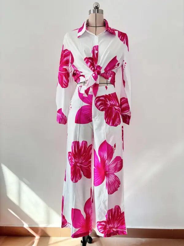 Floral Elegance Two-piece Set - Trendy Mix