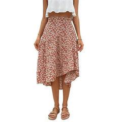 Floral Skirt Holiday Skirt Irregular Print Skirt - Trendy Mix