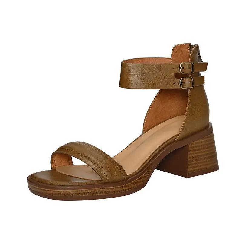 Chic French-Inspired Chunky Heel Platform Footwear - Trendy Mix