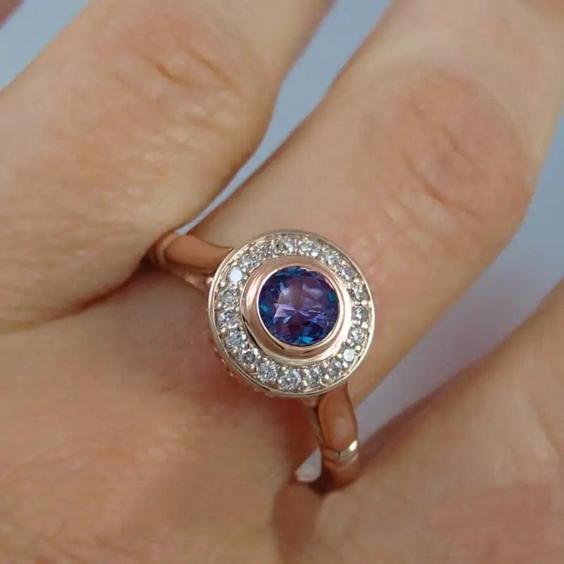 Glamorous Double-layer Zircon Ring - Trendy Mix