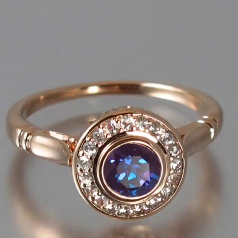 Glamorous Double-layer Zircon Ring - Trendy Mix