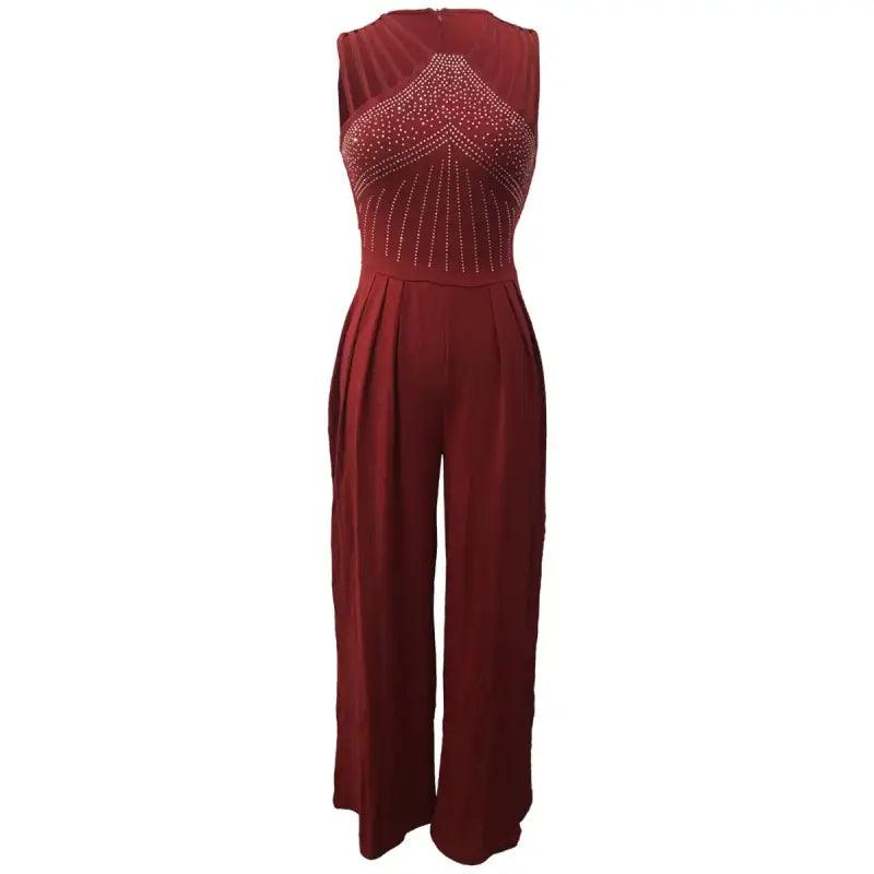 Radiant Diamond Pattern Wide-Leg Jumpsuit - Trendy Mix