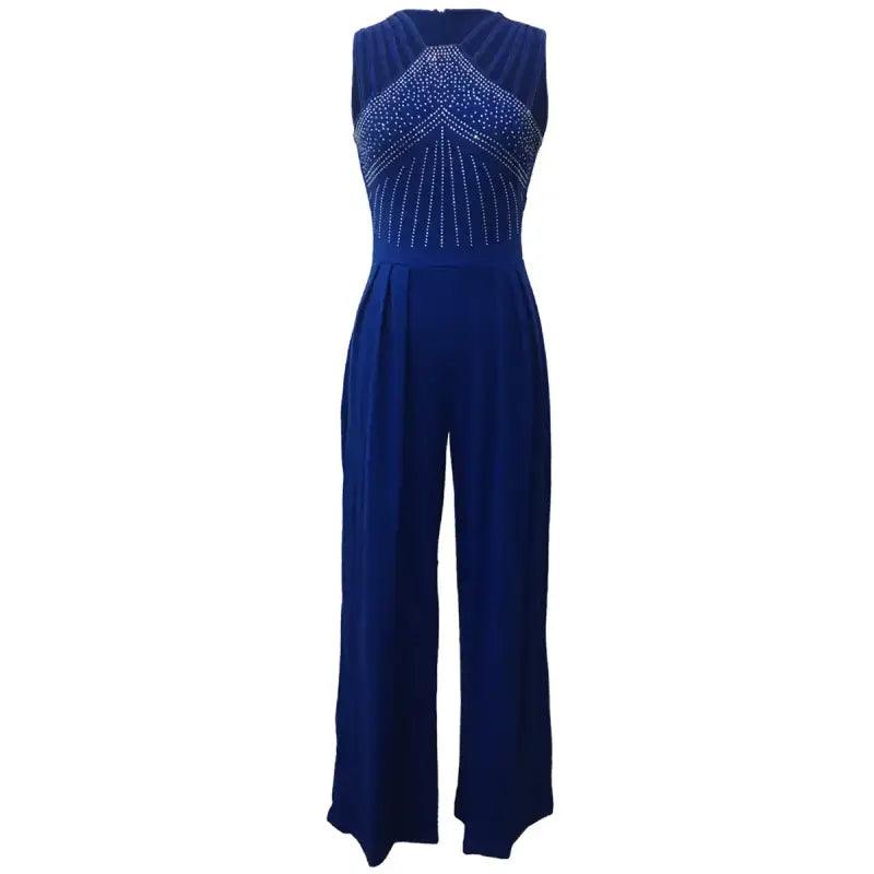 Radiant Diamond Pattern Wide-Leg Jumpsuit - Trendy Mix