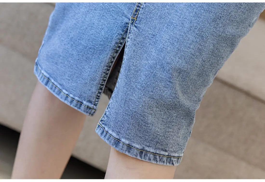 High Waisted Denim Wrap Hip Skirt Design - Trendy Mix