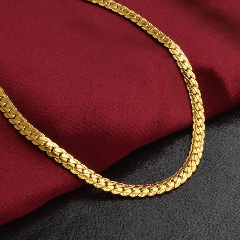 Jewelry 5mm Full Side Gold-plated Necklace - Trendy Mix
