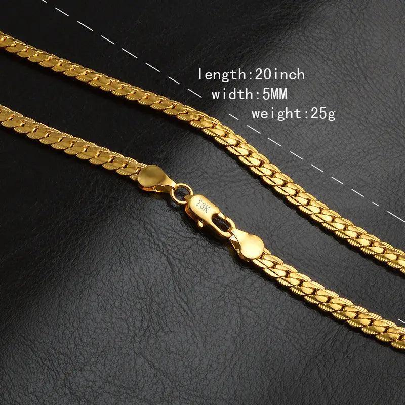 Jewelry 5mm Full Side Gold-plated Necklace - Trendy Mix