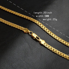 Jewelry 5mm Full Side Gold-plated Necklace - Trendy Mix
