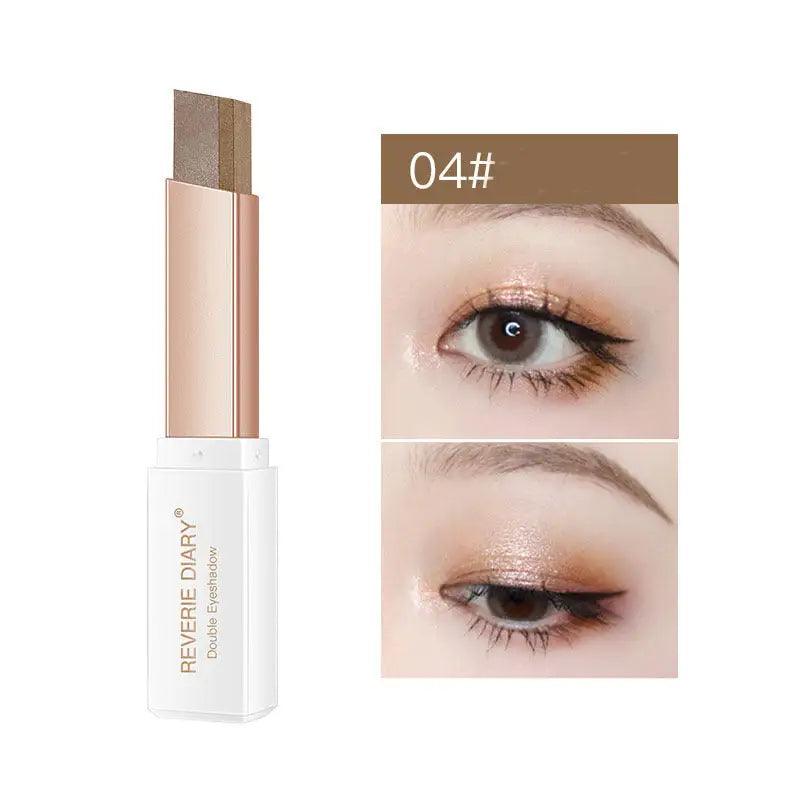 Lazy Eyeshadow Stick Stereo Gradient Shimmer Double Color Eye Shadow Pen Waterproof Easy To Wear Eyeshadow - Trendy Mix