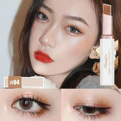 Lazy Eyeshadow Stick Stereo Gradient Shimmer Double Color Eye Shadow Pen Waterproof Easy To Wear Eyeshadow - Trendy Mix