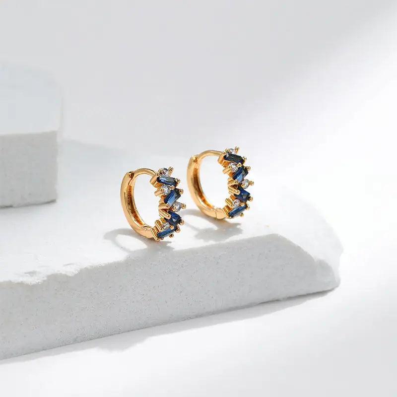 Leaf Inlaid Zircon Emerald Temperament Ear Clip Special-interest Design - Trendy Mix