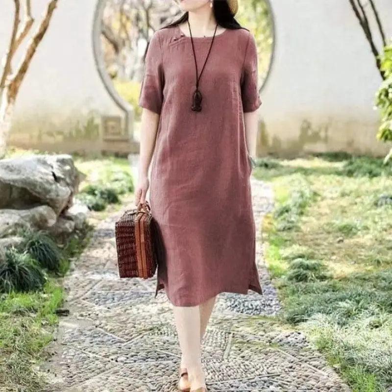 Loose Slimming Mid-length Temperament Dress - Trendy Mix