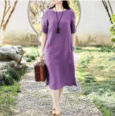 Loose Slimming Mid-length Temperament Dress - Trendy Mix