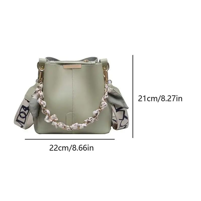 Chic Chain-Detail Bucket Handbag - Trendy Mix