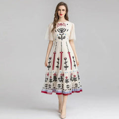 Elegance Embroidered Mesh Dress - Trendy Mix