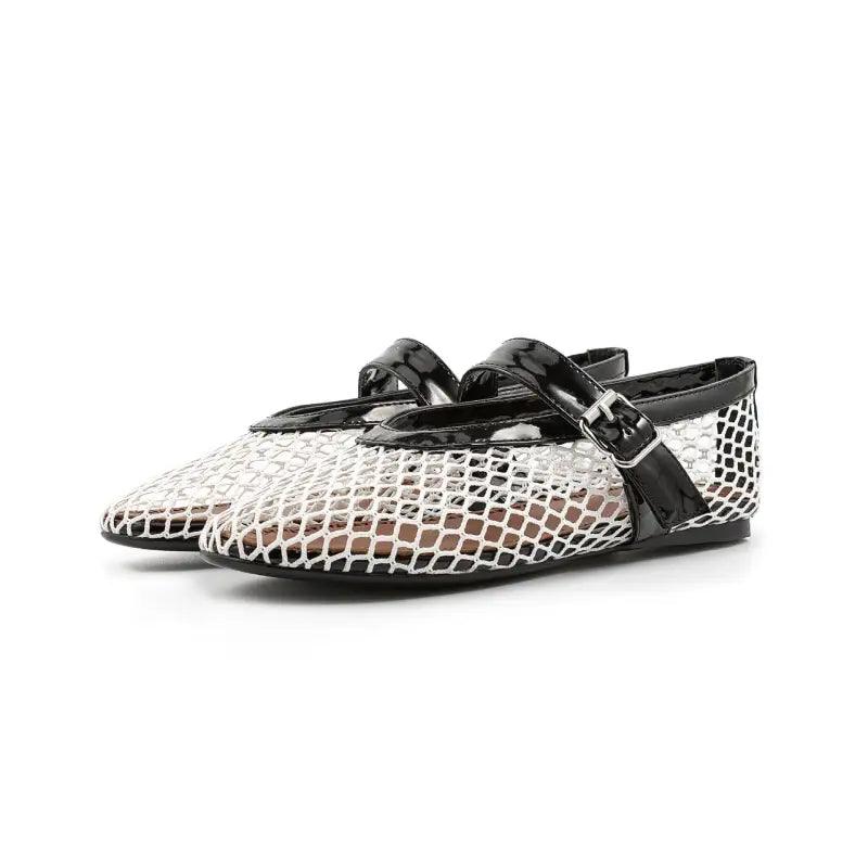 Buckle-Up Mary Jane Breathable Mesh Ankle Sandals - Trendy Mix