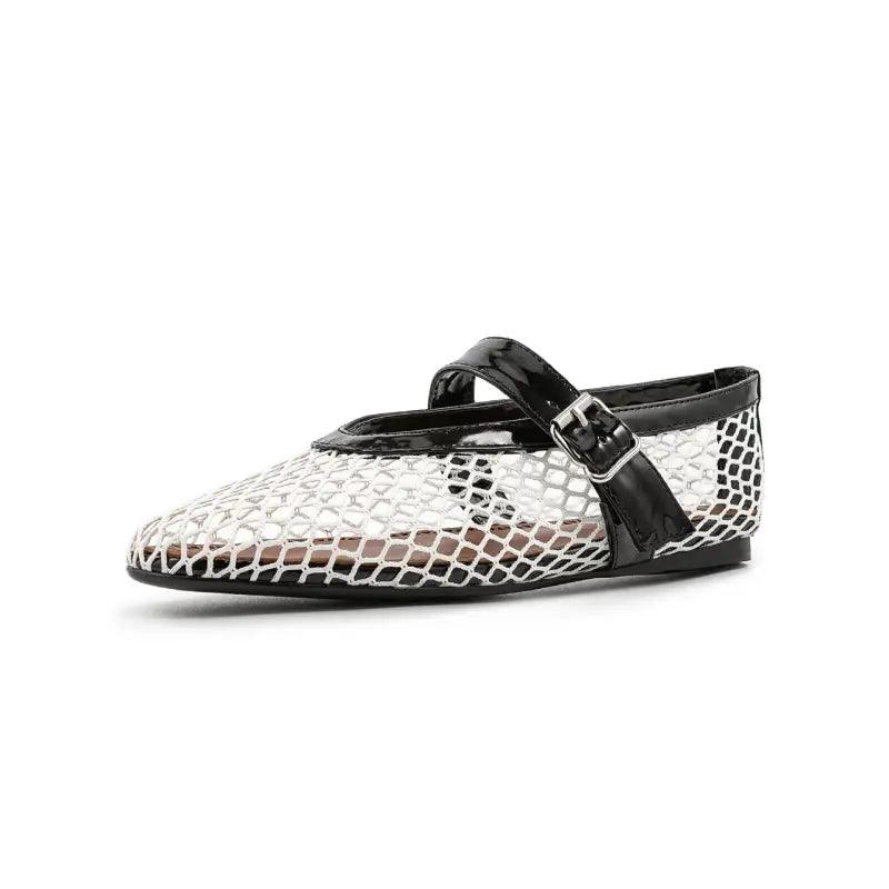 Buckle-Up Mary Jane Breathable Mesh Ankle Sandals - Trendy Mix