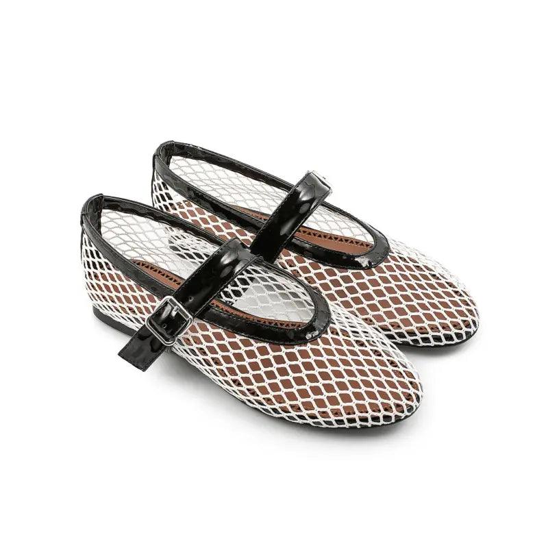 Buckle-Up Mary Jane Breathable Mesh Ankle Sandals - Trendy Mix