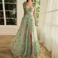 Mint Green 3d Lace Evening Gown Dress - Trendy Mix