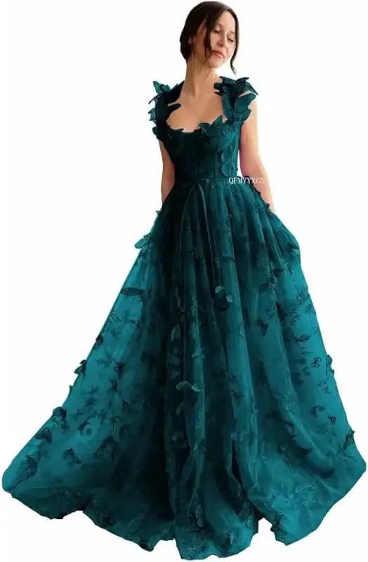 Mint Green 3d Lace Evening Gown Dress - Trendy Mix