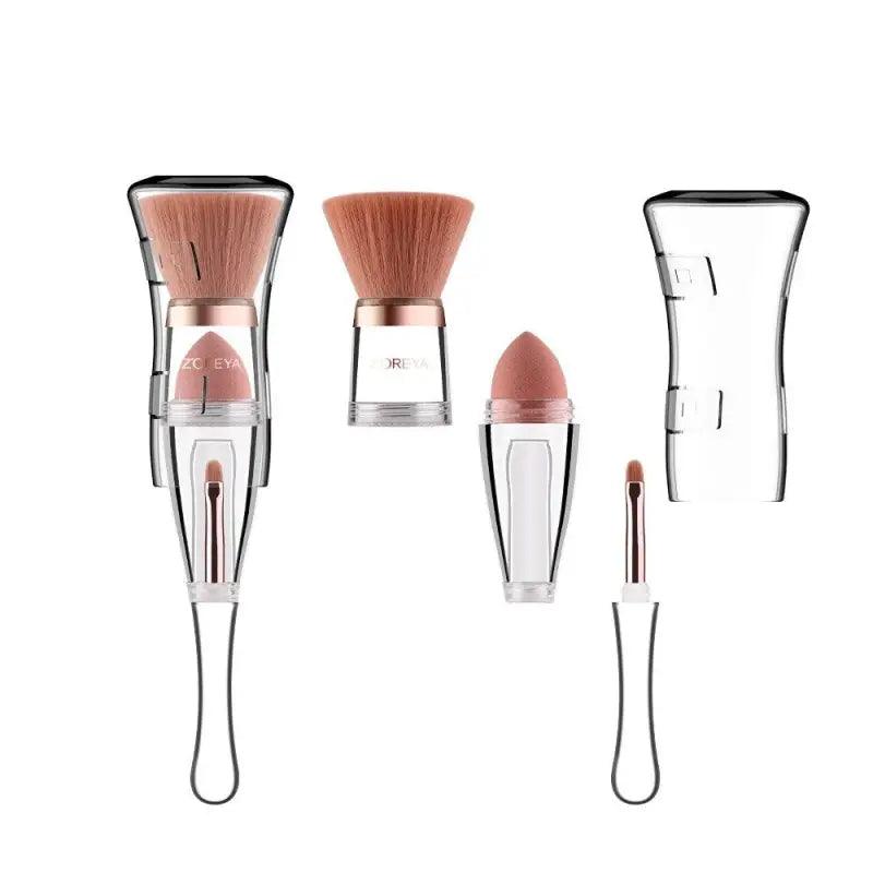 Versatile 3-in-1 Makeup Applicator Brush Set - Trendy Mix