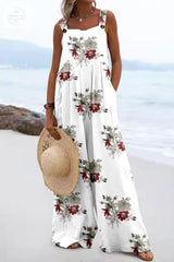 Vibrant Digital Print High-Waist Jumpsuit - Trendy Mix