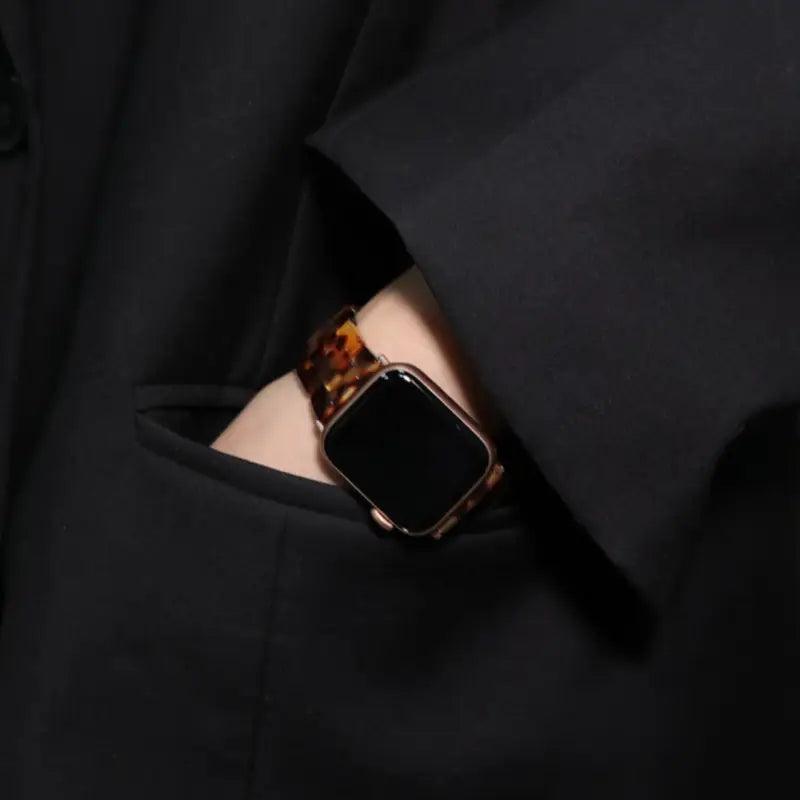 Elegant Amber Resin Watch Strap - Trendy Mix