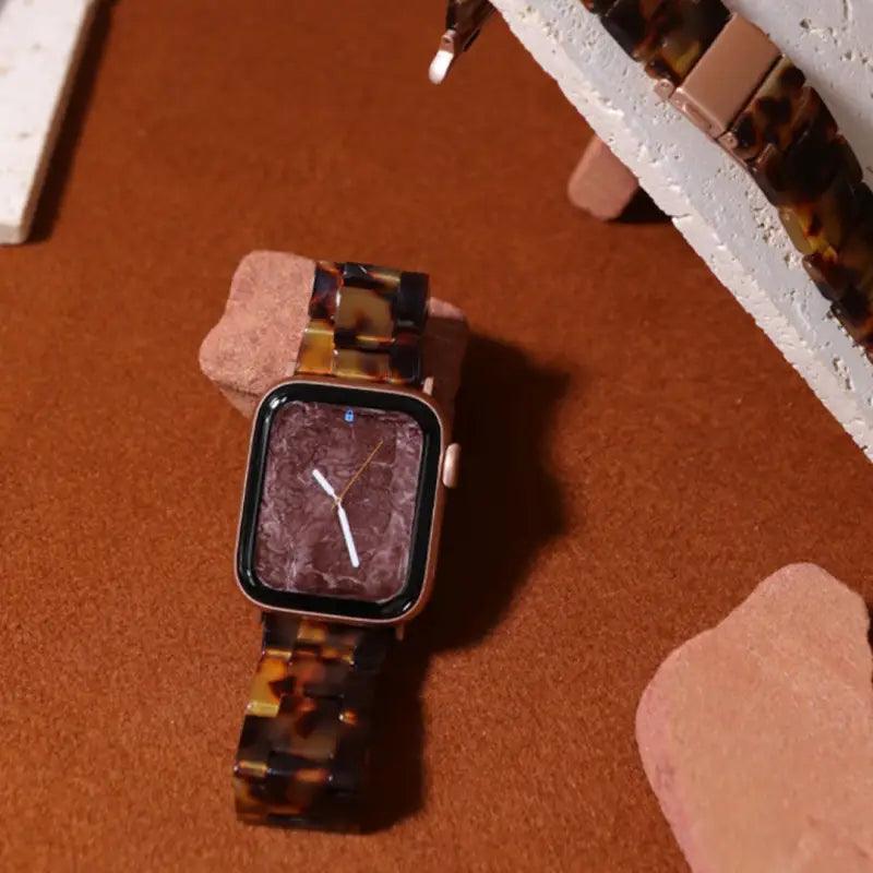 Elegant Amber Resin Watch Strap - Trendy Mix