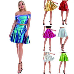 Night Club Stage Performance Pleated Skirt - Trendy Mix