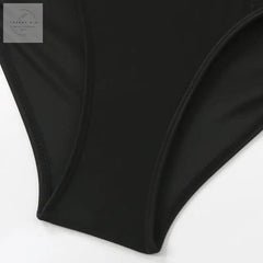 Stylish Hollow Back One-Piece Swimsuit for Women - Sexy Solid Black Design - Trendy Mix