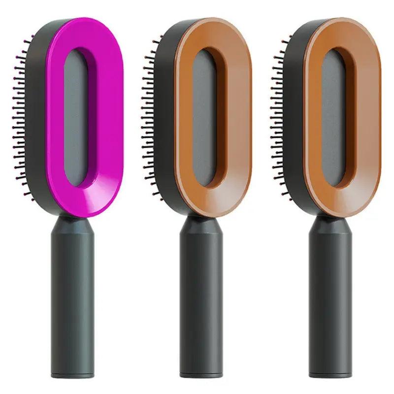 Advanced Self-Cleaning Hair Brush with Scalp Massager - Trendy Mix