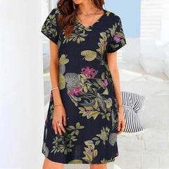 Retro Cotton And Linen Beach Dress Women - Trendy Mix