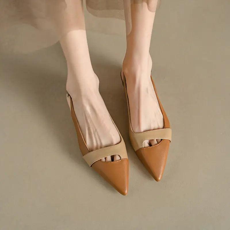 Retro Chic Closed Toe Pointed Pumps: Fashionable Summer Sandals - Trendy Mix