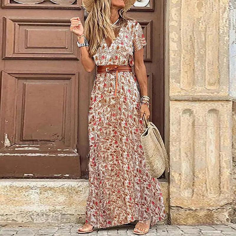 Coastal Escape Floral Print Women's Dress - Trendy Mix